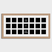 Large Multi Photo Picture Frames for 21 4"x4" Instagram Size Photos in a 30mm Oak Veneer Frame - Multi Photo Frames